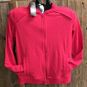 Jones New York Sport Jacket Womens Medium Raspberry Pink Full Zip Lightweight